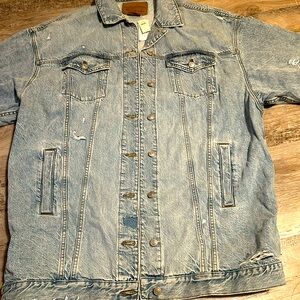 Denim distressed jacket sz XXL